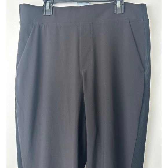 Athleta Women Pants 10 Black Poly Blend Pull On Stretch Regular Activewear A30 - Picture 2 of 9
